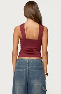 Edikted Cielle Wide Strap Gathered Top