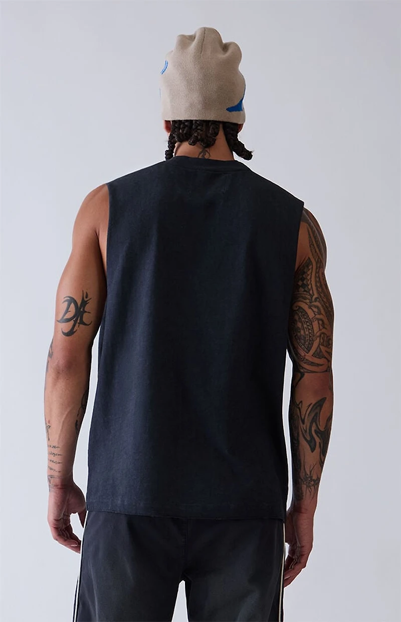 A.R.C. Washed Black Vintage Wash Cut Off Muscle T-Shirt