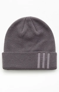 adidas Gray Offset 3-Stripes Beanie