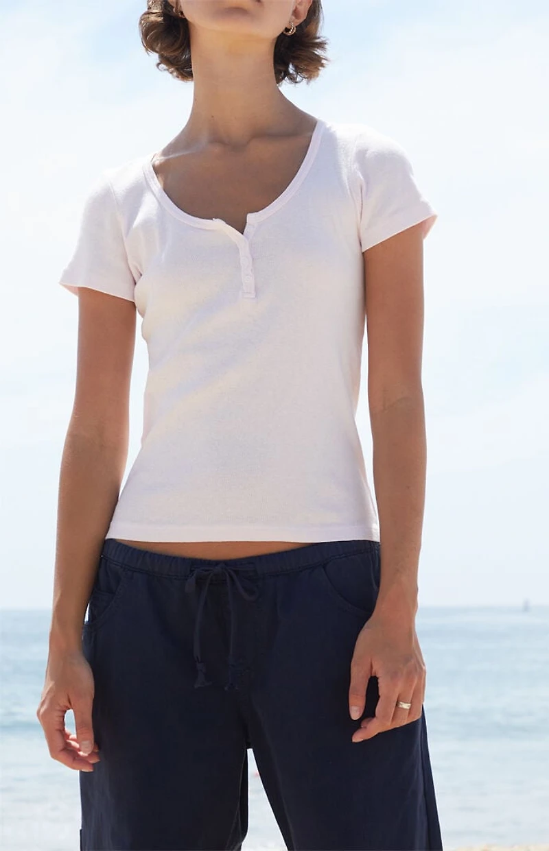 John Galt Pink Zelly Short Sleeve Top