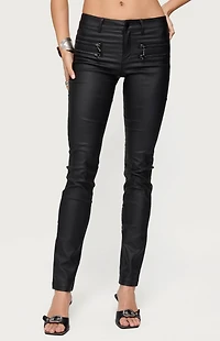 Edikted Kaede Faux Leather Skinny Jeans