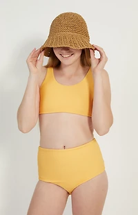 Pacsun Kids Orange Scrunched Bikini Swimsuit Set
