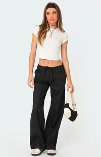 Edikted Maison Straight Leg Linen Pants