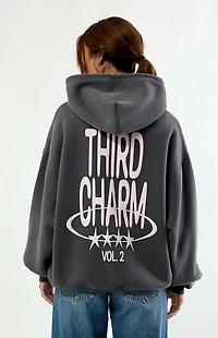 Third Charm Gray Puff Graphic V2 Zip Up Hoodie