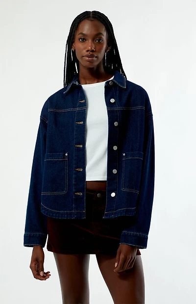 Pacsun Dark Indigo Kirby Denim Shacket