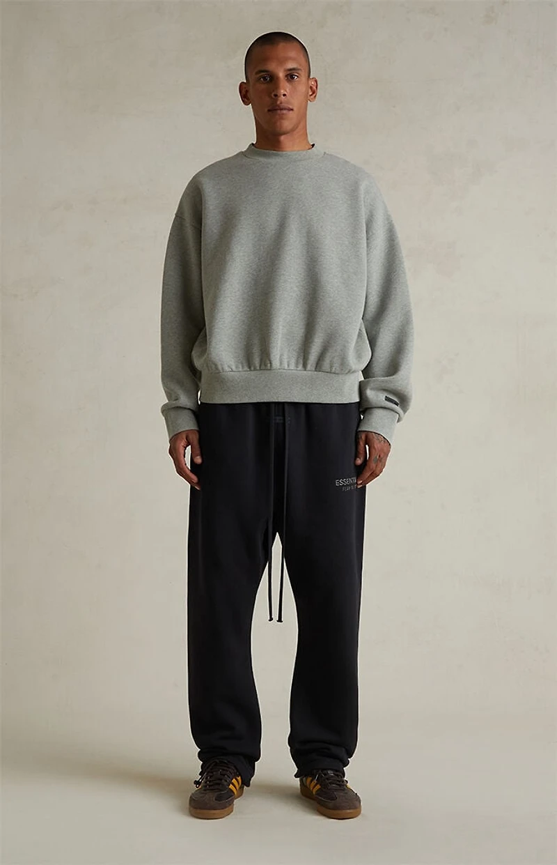 Fear of God ESSENTIALS Concrete Heather Classic Fleece Crew Neck Sweatshirt