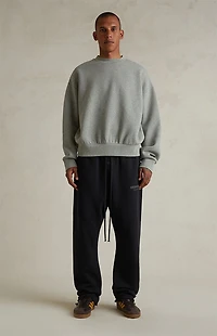 Fear of God ESSENTIALS Concrete Heather Classic Fleece Crew Neck Sweatshirt