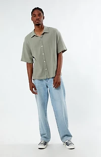Pacsun Cropped Boxy Gauze Camp Shirt