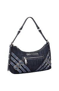 True Religion Triple Straps Dark Denim Shoulder Bag