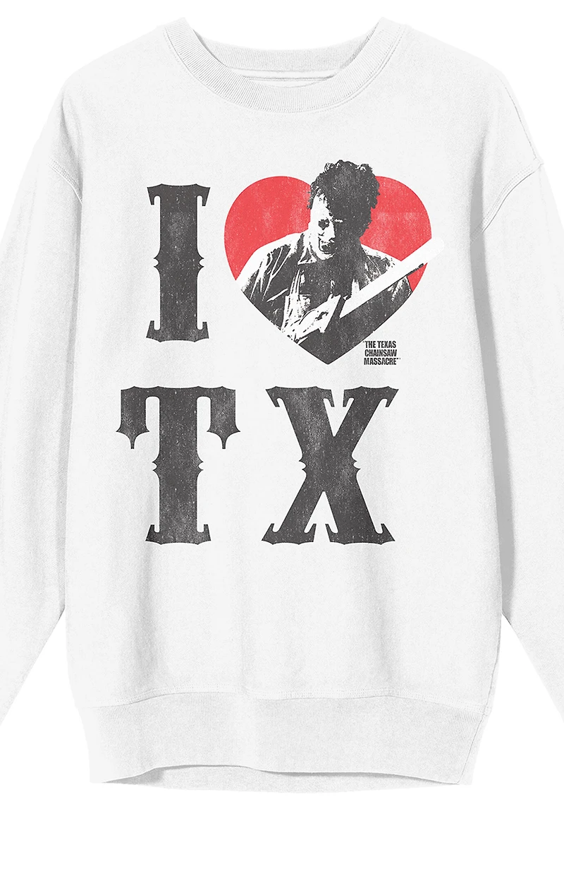 Texas Chainsaw Massacre I Heart TX Crew Neck Sweatshirt