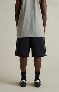 Fear of God ESSENTIALS Jet Black & Cloud White Basketball Fleece Sweat Shorts