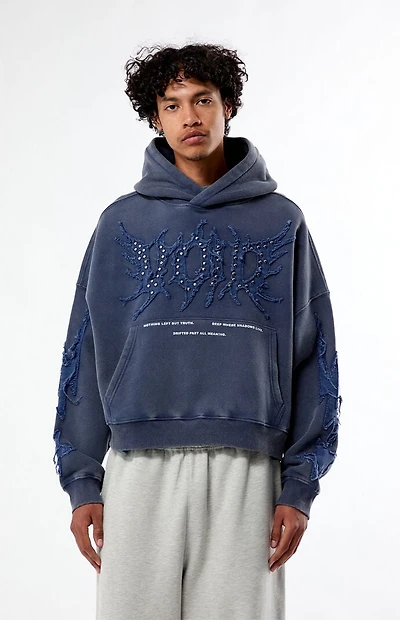 Pacsun Void Raw Applique Cropped Hoodie