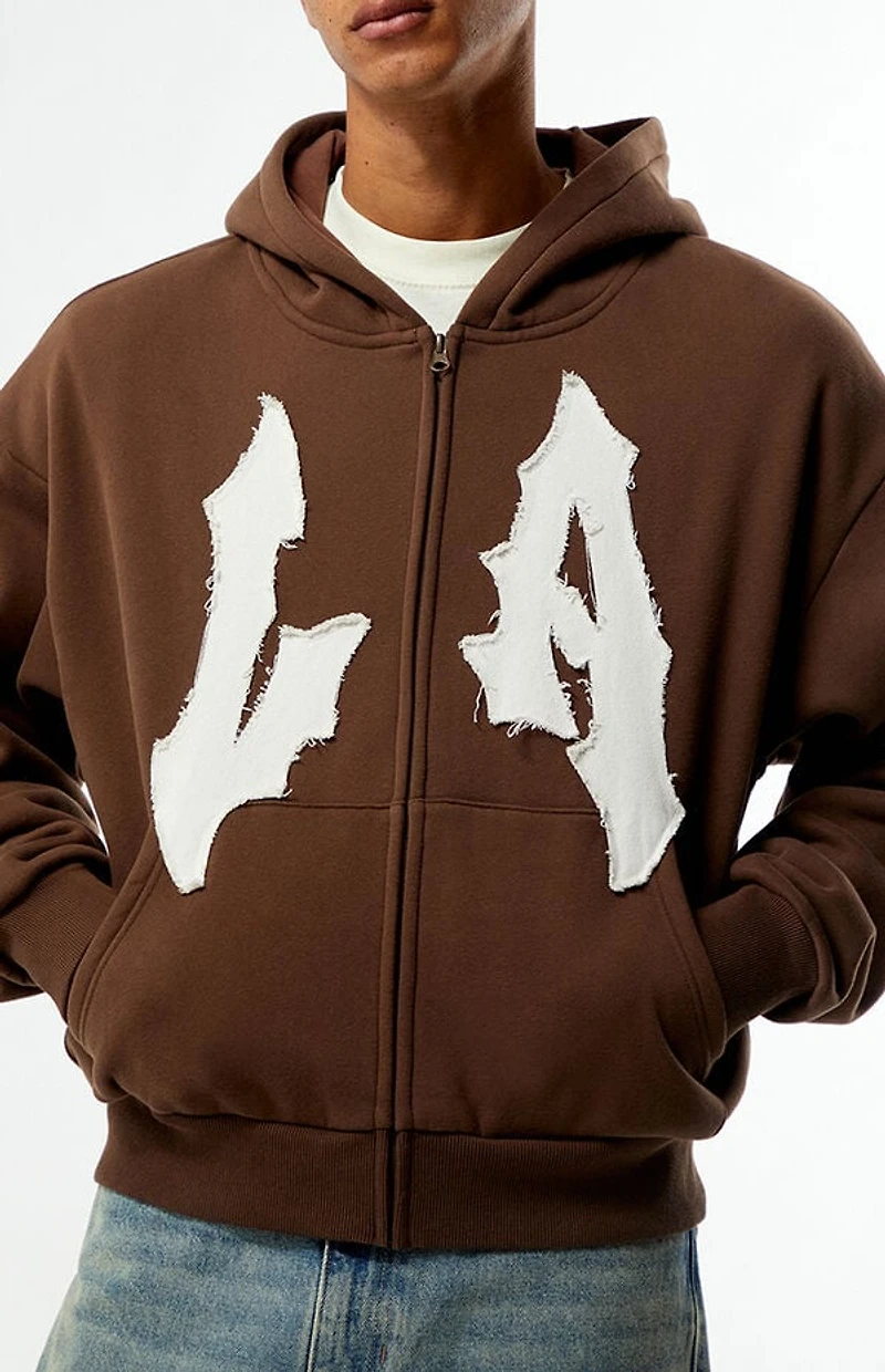 Pacsun LA Applique Full Zip Hoodie