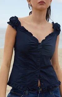 John Galt Navy Elara Top