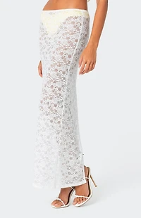 Edikted Oceana Sheer Lace Maxi Skirt