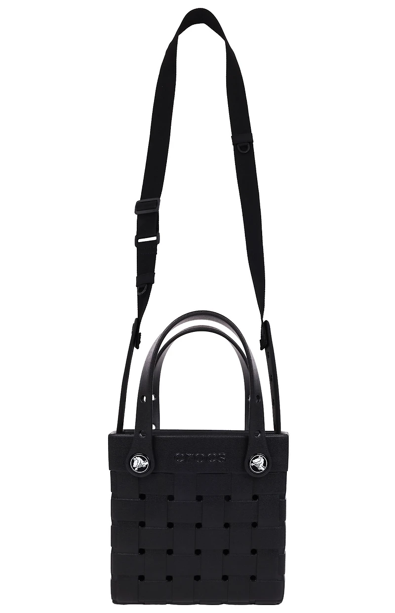 Crocs Black Small Woven Crocssbody Tote Bag