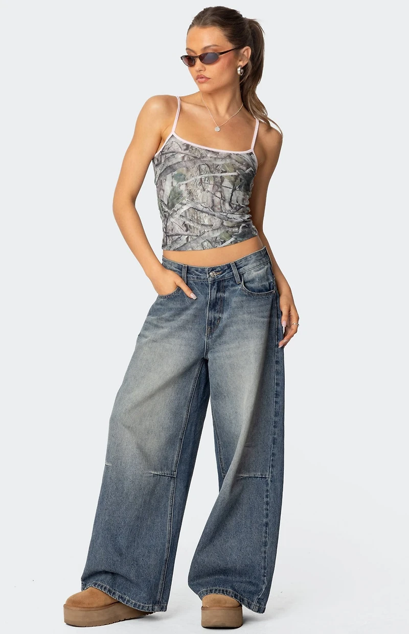 Edikted Camo Contrast Tank Top