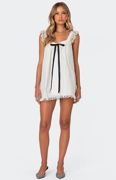 Edikted Rayne Lacey Babydoll Mini Dress