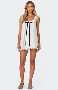 Edikted Rayne Lacey Babydoll Mini Dress