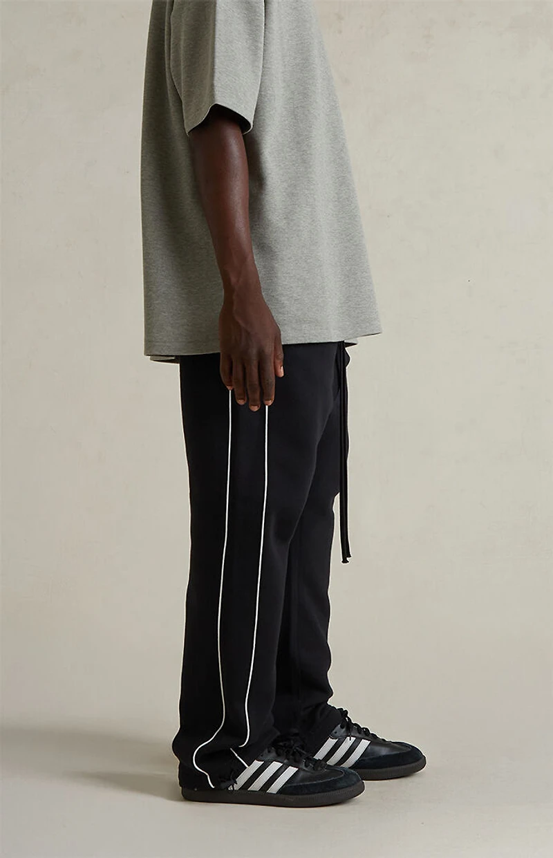 Fear of God ESSENTIALS Jet Black & Cloud White Relaxed Fleece Sweatpants