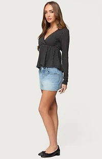 Edikted Kenzie Long Sleeve Babydoll Top