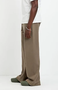 Pacsun Brown Fleece Baggy Bootcut Sweatpants