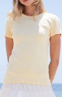 John Galt Yellow Hailie Short Sleeve Top