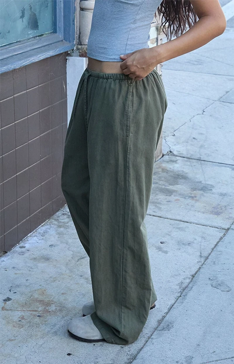 John Galt Green Anastasia Low Rise Baggy Pants
