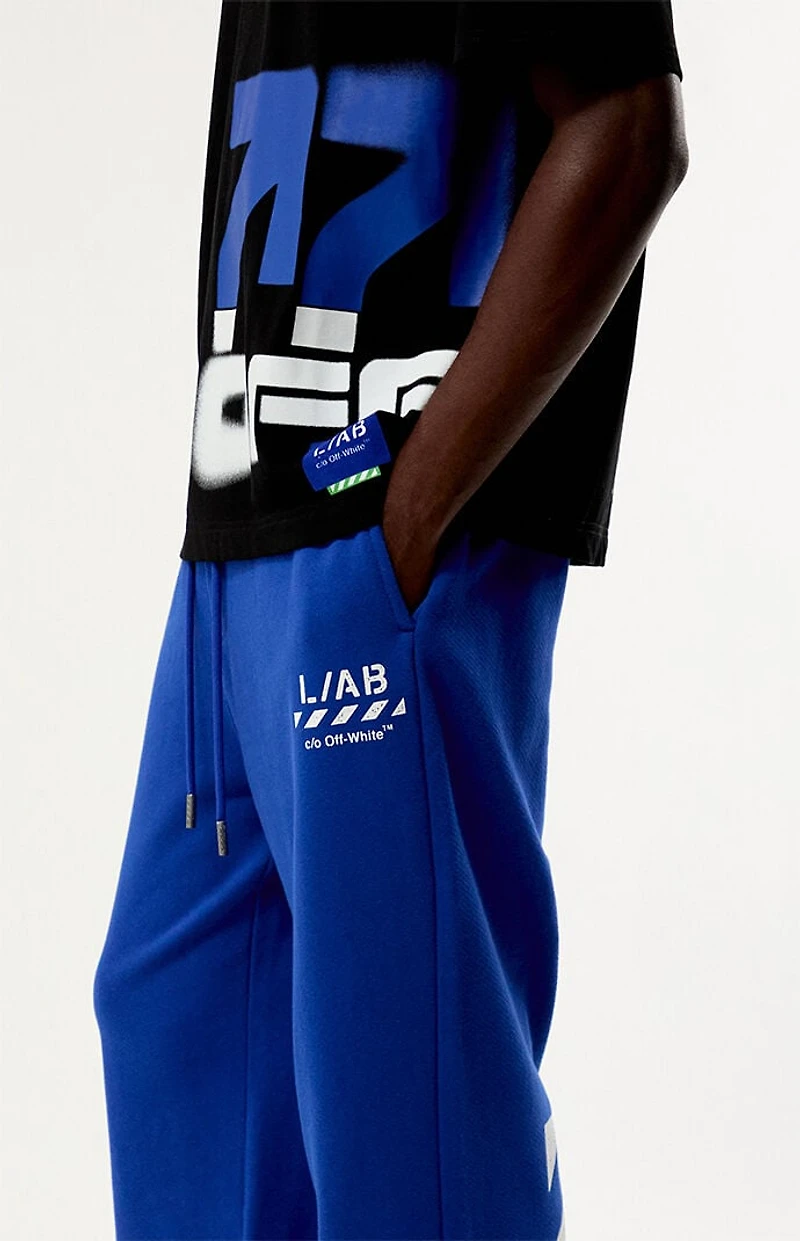L/AB c/o Off-White Diagonal Open Hem Relaxed Sweatpants