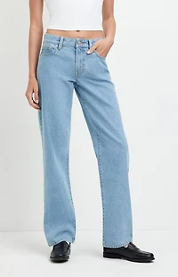 Pacsun Alex Relaxed Straight Jeans Light Blue