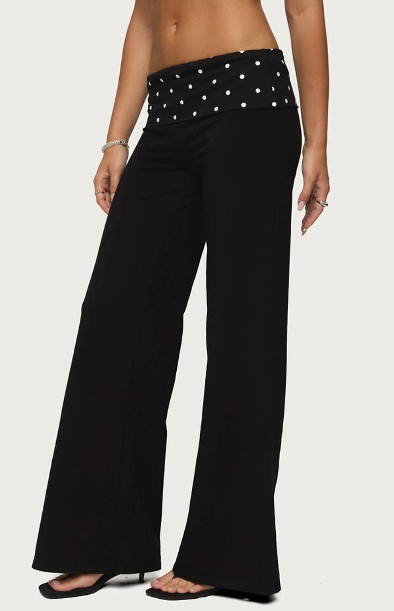 Edikted Reeva Polka Dot Fold Over Pants