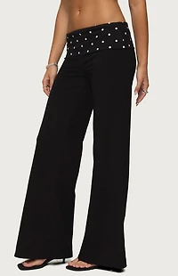 Edikted Reeva Polka Dot Fold Over Pants