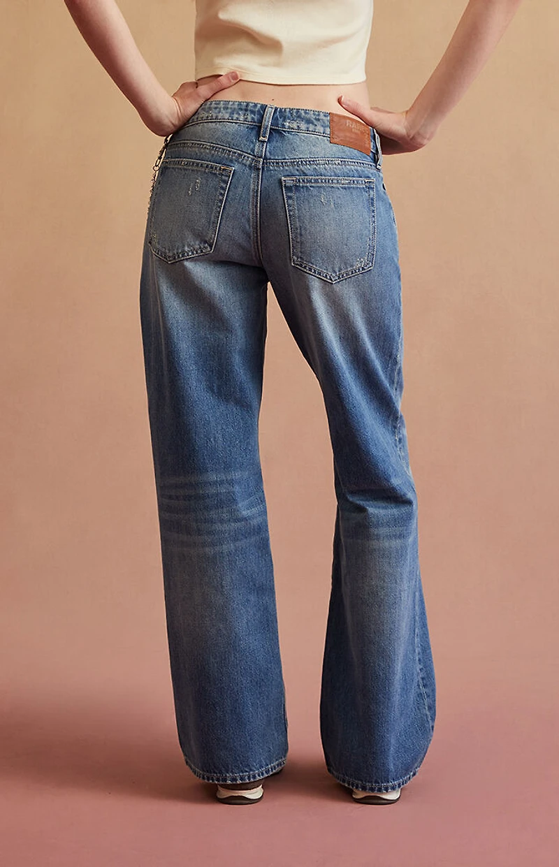 RARE DNM EDIT Medium Blue Low Rise Girlfriend Jeans