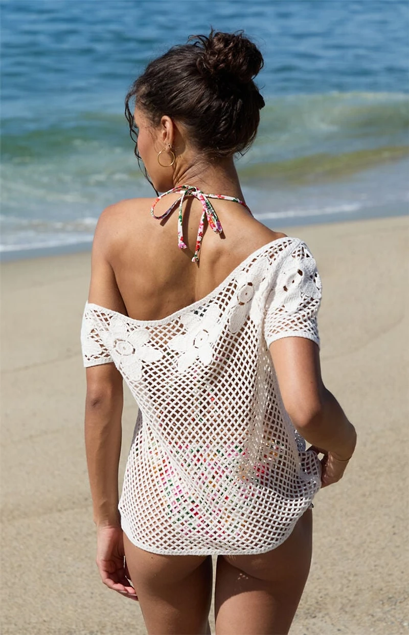 Beverly and Beck Valerie Off-The-Shoulder Short Sleeve Sweater