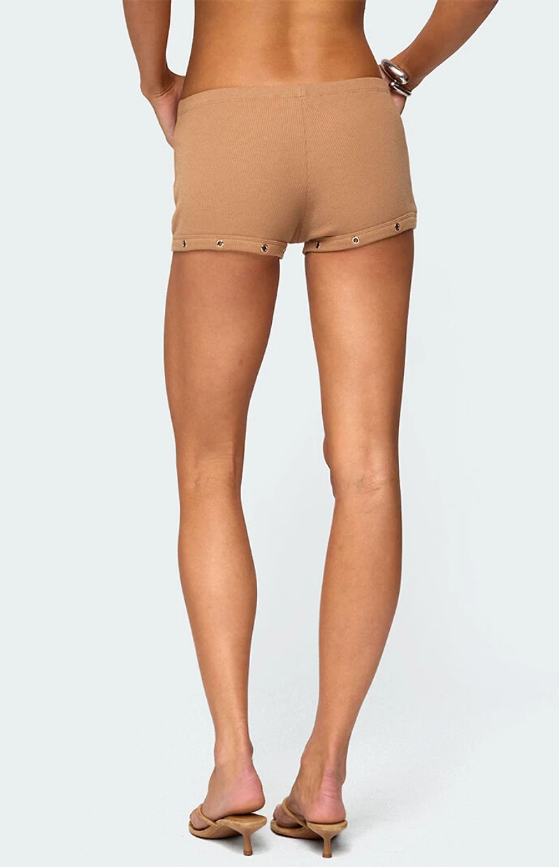 Edikted Hasel Grommet Ribbed Shorts