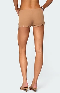 Edikted Hasel Grommet Ribbed Shorts