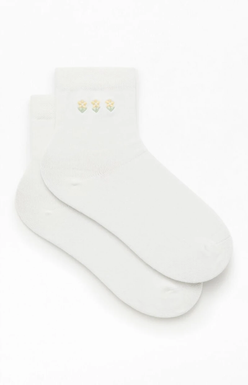 John Galt Flower Embroidered Ankle Socks