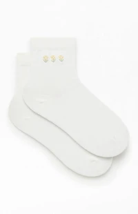 John Galt Flower Embroidered Ankle Socks