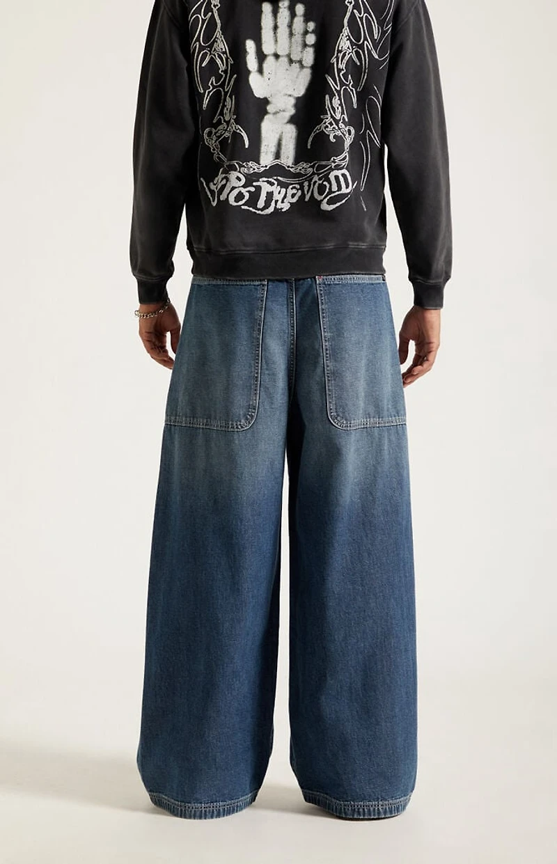 Pacsun Ryder Ultra Baggy Jeans Dark Blue