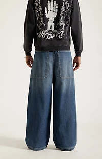 Pacsun Ryder Ultra Baggy Jeans Dark Blue