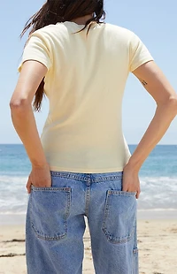 John Galt Yellow Loreen Short Sleeve Top