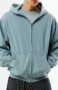 Pacsun Slate Blue Vintage Washed Full Zip Hoodie