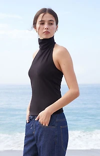 John Galt Black Halter Top