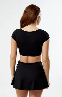 PAC 1980 WHISPER Active Black Anya Surplice Bra Top