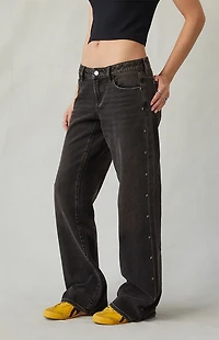 Pacsun Zoe Low Rise Girlfriend Jeans Star Stud Black