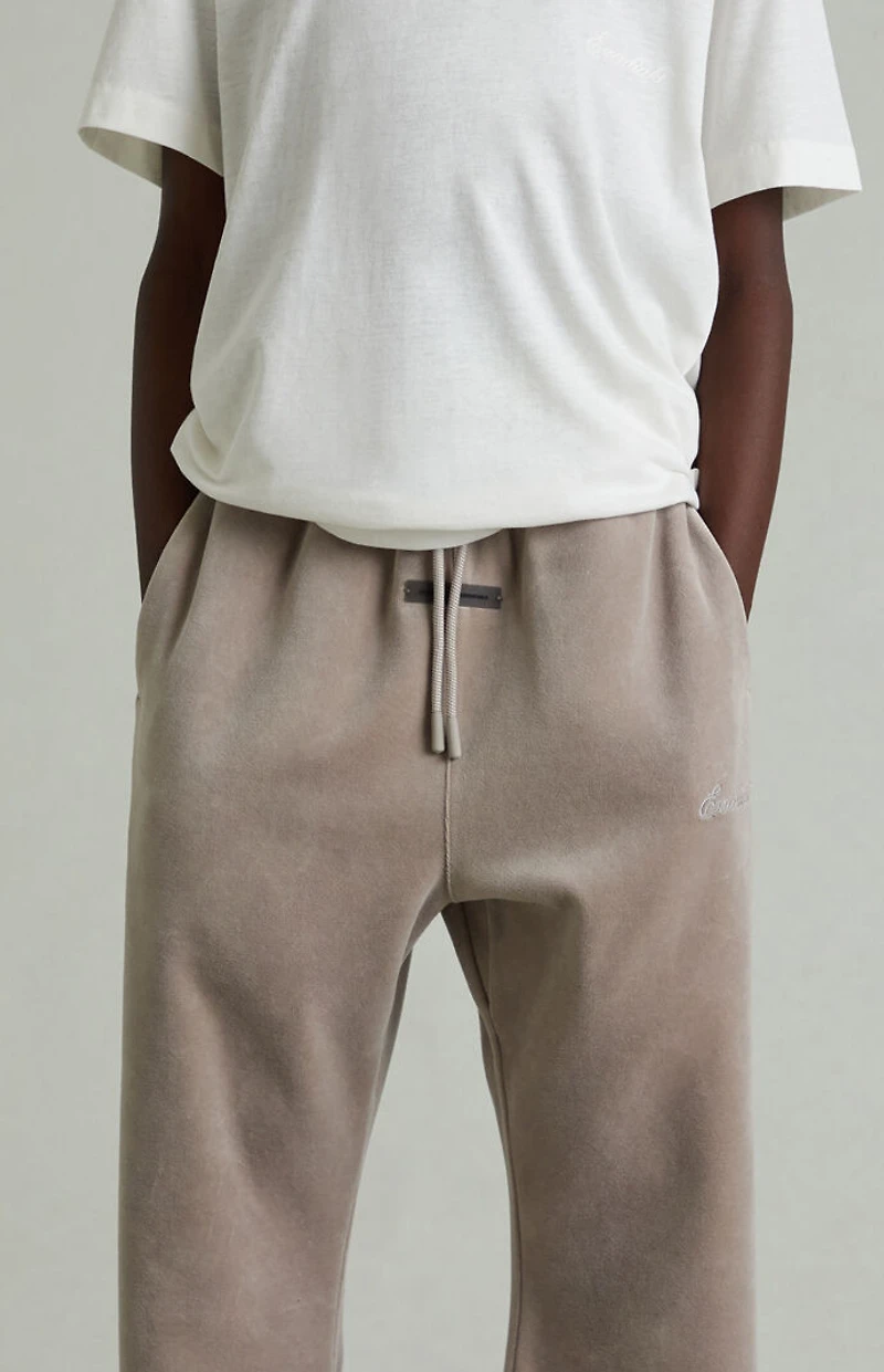 Fear of God ESSENTIALS Kids Smoke Grey Velour Flare Sweatpants