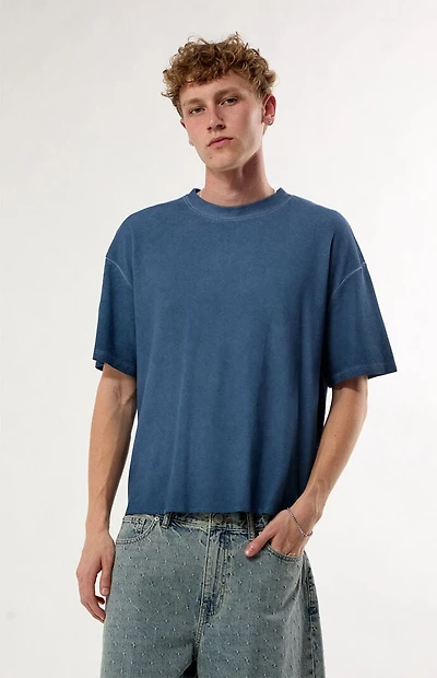 Pacsun Blue Oil Dye Waffle Knit T-Shirt