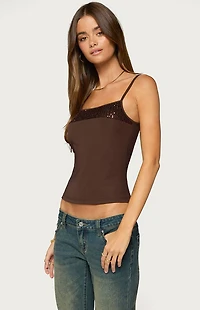 Edikted Shakked Sequin Tank Top