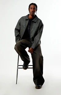 Pacsun Gray Faux Leather Billie Gas Jacket