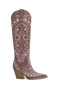 AZALEA WANG Women's Aamina Pink Western Boots